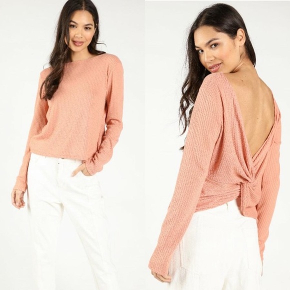 Dalaeli•Posh Boutique Ite Tops - Twist / Knot Back Pullover Top